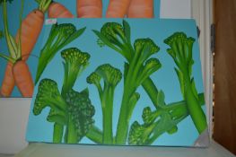 Unframed Printed Canvas Depicting Broccoli