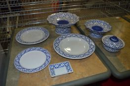 *New Oriental Blue & White Porcelain Dinnerware Consisting of Thirty 7