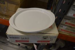*Two Boxes Containing Six Garibaldi REC32W Oval White Plastic Trays 31x35cm