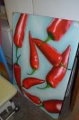 Unframed Printed Canvas Depicting Chillies