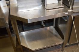 Stainless Steel Shaped Preparation Table with Undershelf