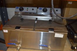 *Ace Catering Stainless Steel Two Compartment Gas Fryer