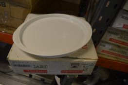 *Two Boxes Containing Six Garibaldi REC32W Oval White Plastic Trays 31x35cm