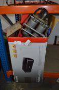 Box Containing Hose Reel, Jump Leads, Pressure Pump, Tapes and Sealants