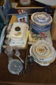 Blue & White Willow Pattern Decorative Plates, Toasting Fork, Sheet Music, etc.