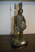 Bronze Effect Native American Figurine