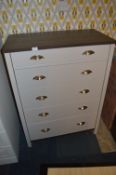 *Grey and Darkwood Five Height Chest of Drawers