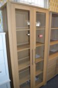*Light Oak Bookcase with Glazed Doors