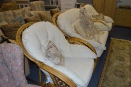 Cane Conservatory Three Piece Suite