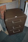 *Darkwood Three Drawer Side Cabinet
