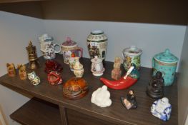 Ornaments Including; Buddhas, Scarab Beetles, Oriental Pots, etc.