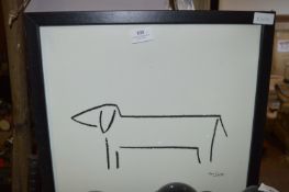 Framed Drawing of a Dog