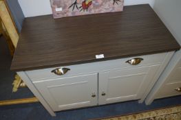 *Grey and Dark Oak Sideboard with Single Drawer and Two Doors
