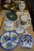 Table Lot; Pottery, Vases, Dishes, Gravy Boats, Mugs