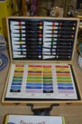 Cased Artist Set; OIl Paints, Pencils, Pastels, Watercolours