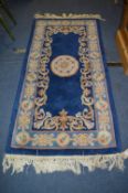 Blue Floral Patterned Rug