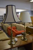 Pair of Polished Brass Table Lamps