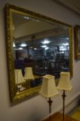 Large Gilt Framed Bevelled Edge Wall Mirror