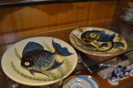 Two Majolica Wall Chargers 