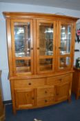 Walnut Glazed Door Wall Unit