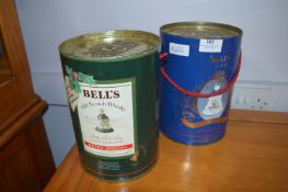 Two Tinned Wade Bell's Scotch Whiskey Decanters