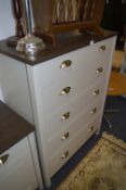 *Grey and Dark Oak Five Height Chest of Drawers
