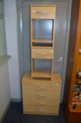 Beech Effect Four Height Chest of Drawers and Two Cabinets