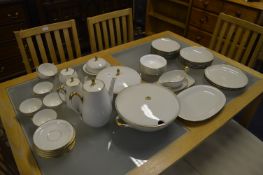 Gilt Edged Dinner and Tea Service with Tureens, Tea and Coffee Pots