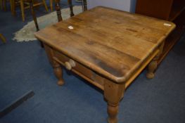 Pine Coffee Table with Single Drawer
