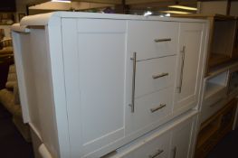 *White Sideboard with Three Drawers and Two Doors