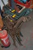 Three Pairs of Cast Iron Garden Bench Ends