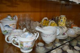 Chinese Teapots, Glassware, Part Tea Set, Soup Bowls, etc.