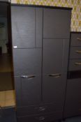 *Grey and Black Double Wardrobe with Chrome Handles