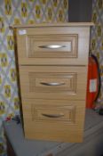 *Light Oak Three Drawer Side Cabinet