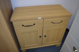 *Light Oak Sideboard with Two Doors and Two Drawers