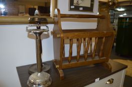 Oak Magazine Rack and Smoker's Companions