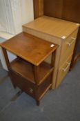 Light Oak Two Drawer Filing Cabinet and a Side Cabinet