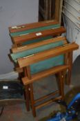 Two Teak Folding Garden Chairs