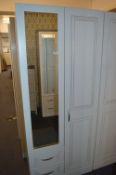 *White Double Wardrobe with Mirrored Door