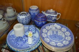Blue & White Ware Including Ringtons and Collectors Plates