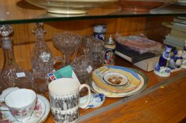 Ships Decanter, Glassware, Decorative Plates, RAF Collectors Plate, etc.