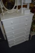 White Painted Six Height Pine Chest of Drawers