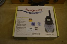Three Quincy PMR101TX Walkie Talkies
