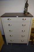 *Grey and Dark Oak Five Height Chest of Drawers