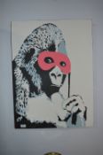 Banksy Style Oil on Canvas 