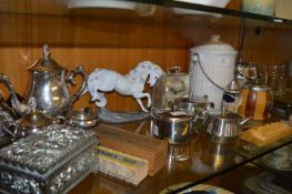 Silver Plated Tea Set, Trinket Box, Biscuit Barrel, Tea Caddy, etc.