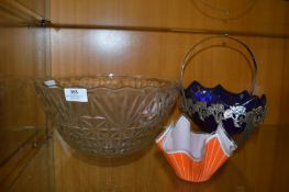 Glass Fruit Bowls and a Handkerchief Vase