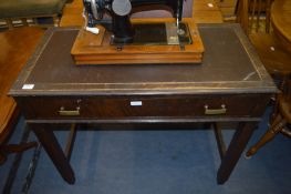 Darkwood Desk with Inlet Leather Top