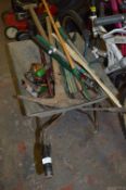Galvanised Wheelbarrow and Gardening Tools
