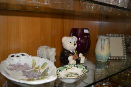 Masons Dish, Denby Jug, Glass Vase, Teddy Bear, etc